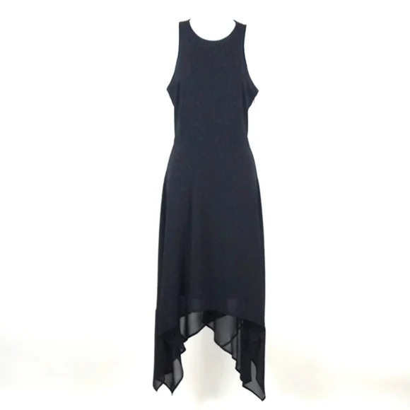 💋NWT Michael kors sharkbite hem maxi black cocktail dress 👗 6 - Picture 6 of 16
